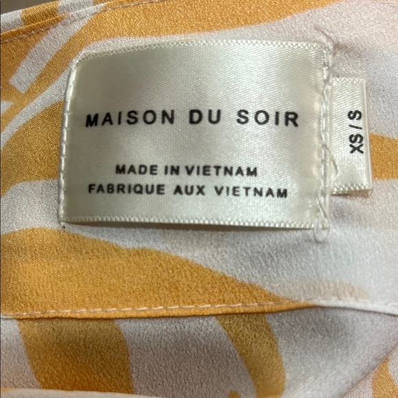 Maison Du Soir Robe Cover Up Yellow Leaf Print Butter Kimono Palm Magnolia Luxe - Picture 10 of 10